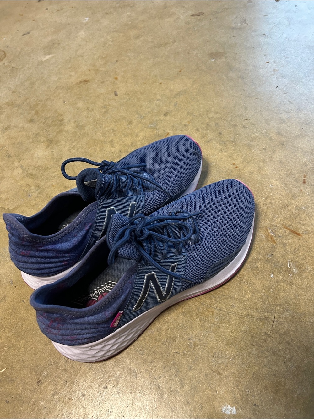 New Balance Navy Sneakers with Pink Accent